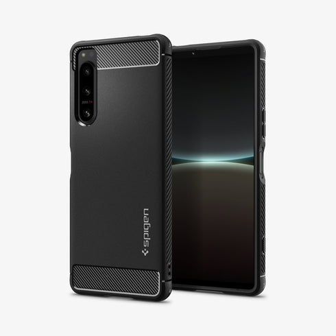 ACS02841 - Sony Xperia 1 III Case Rugged Armor in matte black showing the back